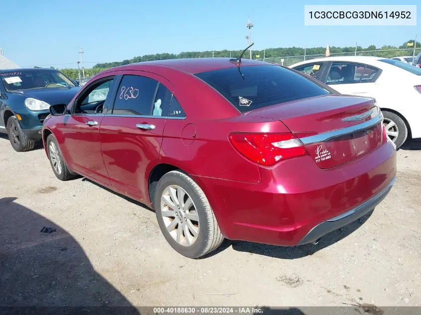 2013 Chrysler 200 Limited VIN: 1C3CCBCG3DN614952 Lot: 40188630