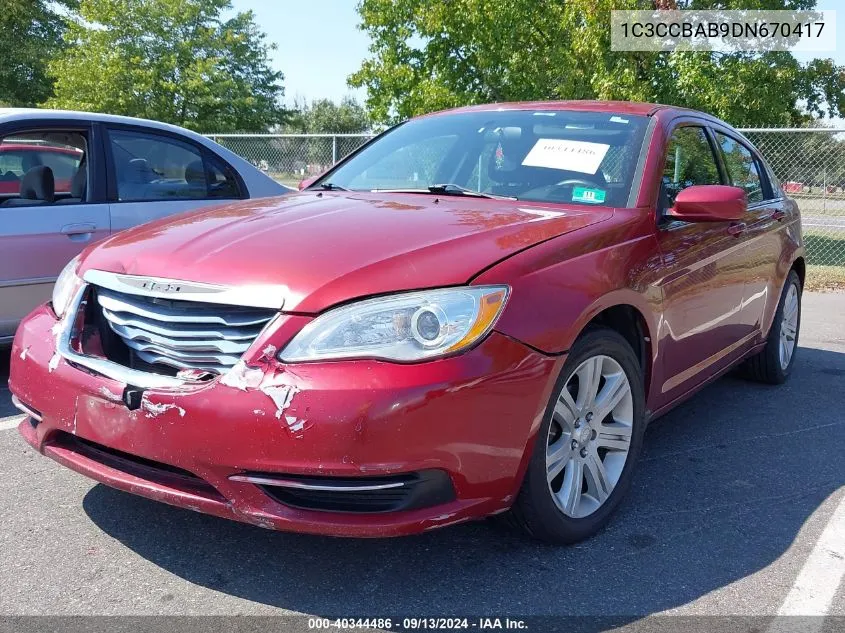 2013 Chrysler 200 Lx VIN: 1C3CCBAB9DN670417 Lot: 40344486