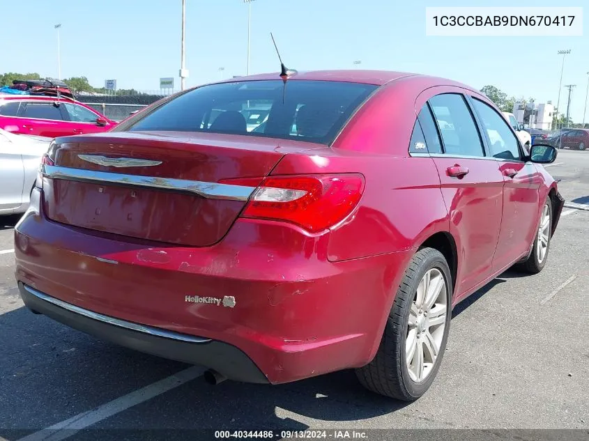 2013 Chrysler 200 Lx VIN: 1C3CCBAB9DN670417 Lot: 40344486