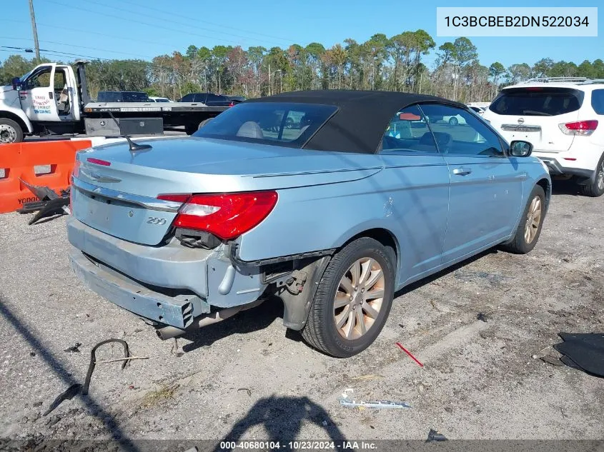 2013 Chrysler 200 Touring VIN: 1C3BCBEB2DN522034 Lot: 40680104