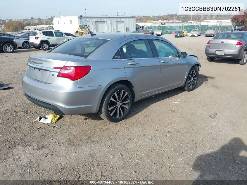 2013 Chrysler 200 Touring VIN: 1C3CCBBB3DN702261 Lot: 40734469