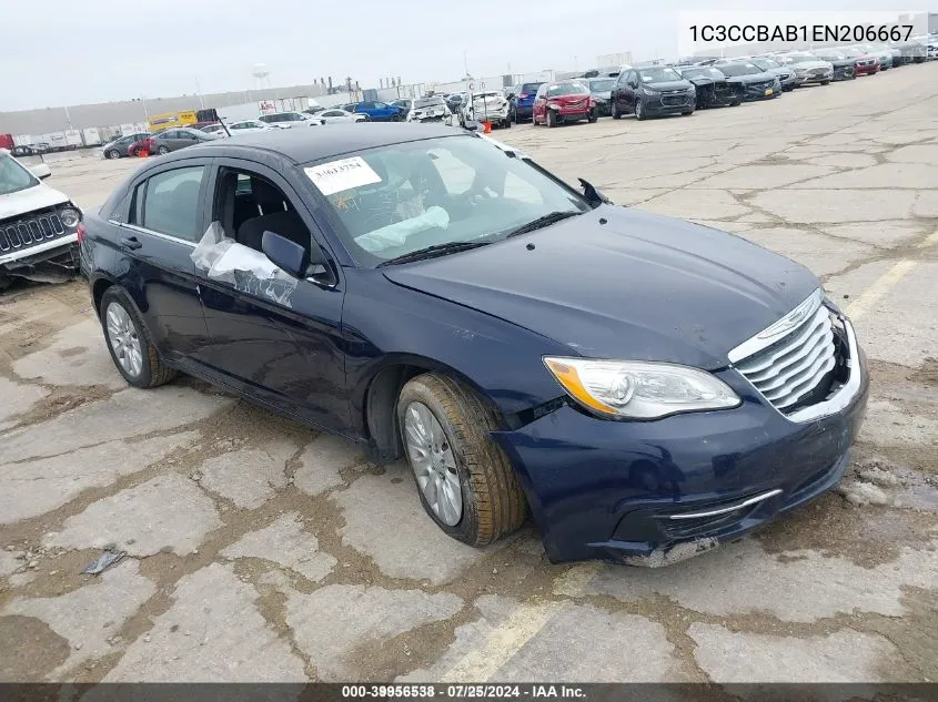 2014 Chrysler 200 Lx VIN: 1C3CCBAB1EN206667 Lot: 39956538