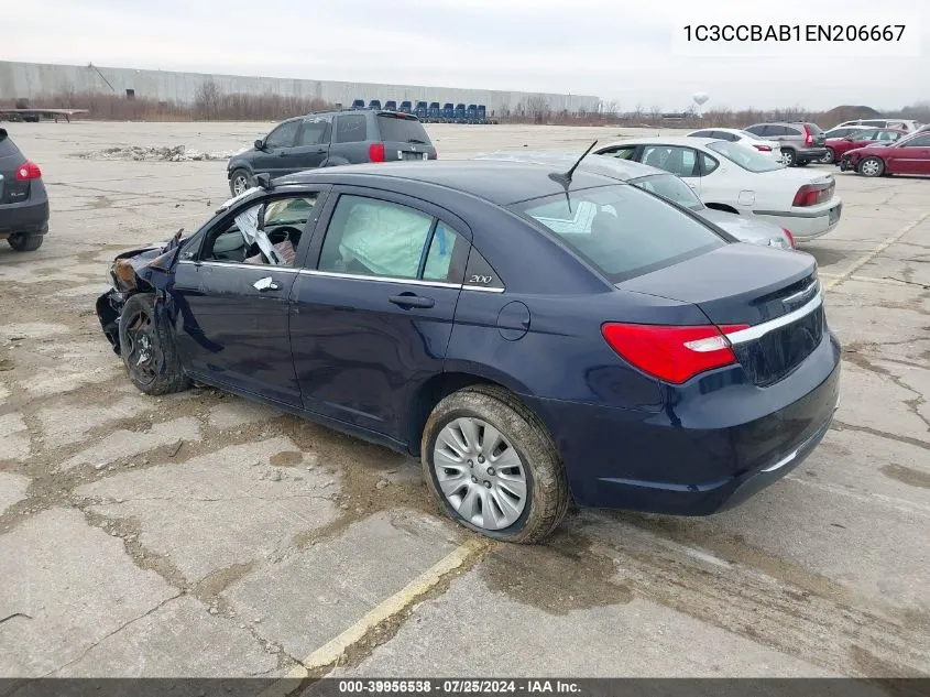 2014 Chrysler 200 Lx VIN: 1C3CCBAB1EN206667 Lot: 39956538