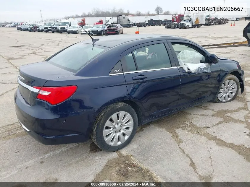 2014 Chrysler 200 Lx VIN: 1C3CCBAB1EN206667 Lot: 39956538