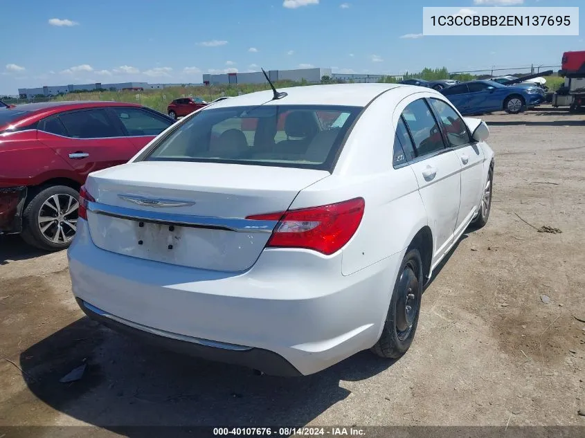 2014 Chrysler 200 Touring VIN: 1C3CCBBB2EN137695 Lot: 40107676