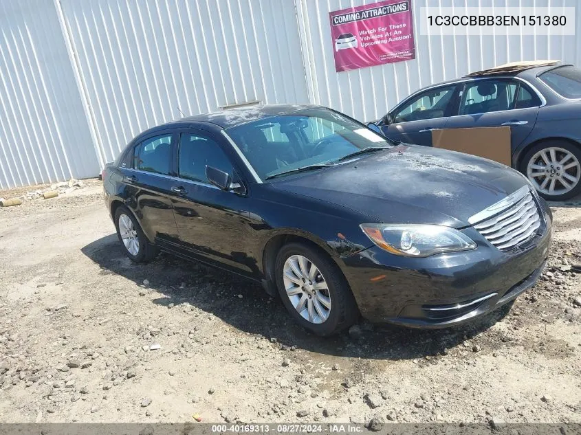 1C3CCBBB3EN151380 2014 Chrysler 200 Touring