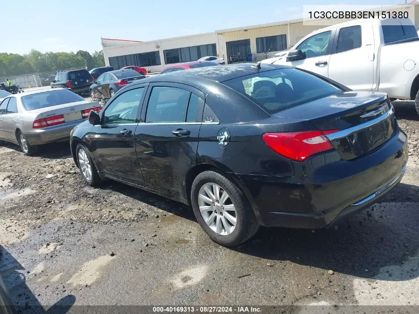 1C3CCBBB3EN151380 2014 Chrysler 200 Touring