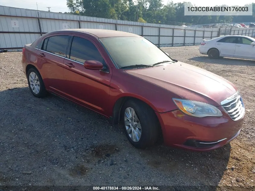 2014 Chrysler 200 Lx VIN: 1C3CCBAB8EN176003 Lot: 40178834