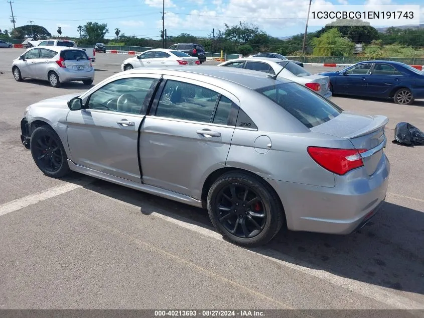 2014 Chrysler 200 Limited VIN: 1C3CCBCG1EN191743 Lot: 40213693