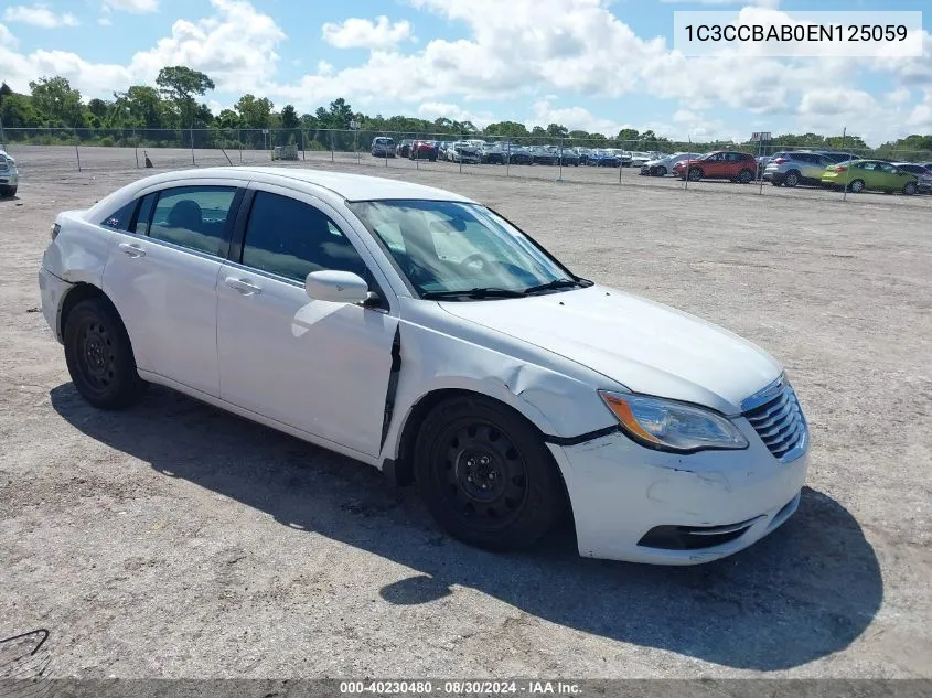 2014 Chrysler 200 Lx VIN: 1C3CCBAB0EN125059 Lot: 40230480