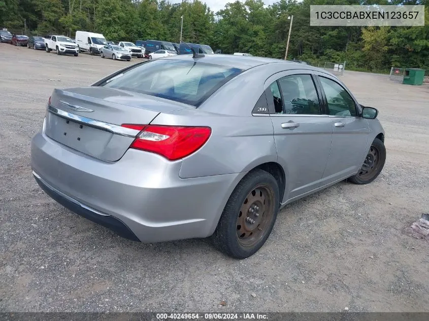 2014 Chrysler 200 Lx VIN: 1C3CCBABXEN123657 Lot: 40249654