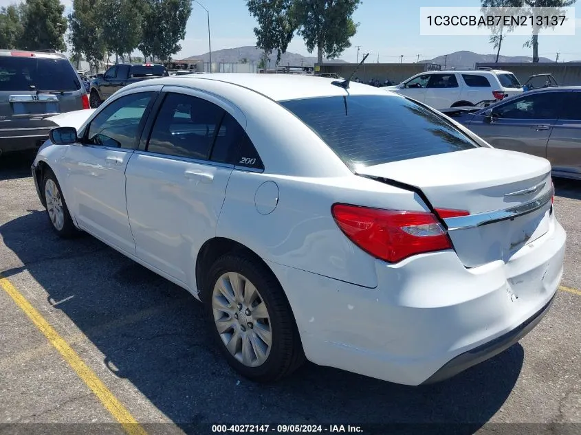 2014 Chrysler 200 Lx VIN: 1C3CCBAB7EN213137 Lot: 40272147