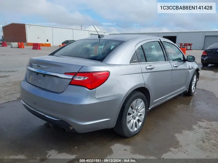 2014 Chrysler 200 Lx VIN: 1C3CCBAB8EN141428 Lot: 40331551