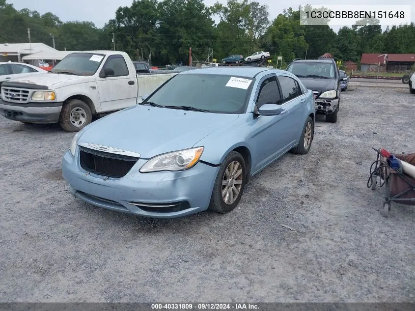 2014 Chrysler 200 Touring VIN: 1C3CCBBB8EN151648 Lot: 40331809