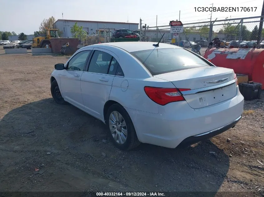 1C3CCBAB2EN170617 2014 Chrysler 200 Lx