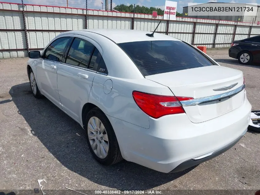 2014 Chrysler 200 Lx VIN: 1C3CCBAB3EN121734 Lot: 40338482