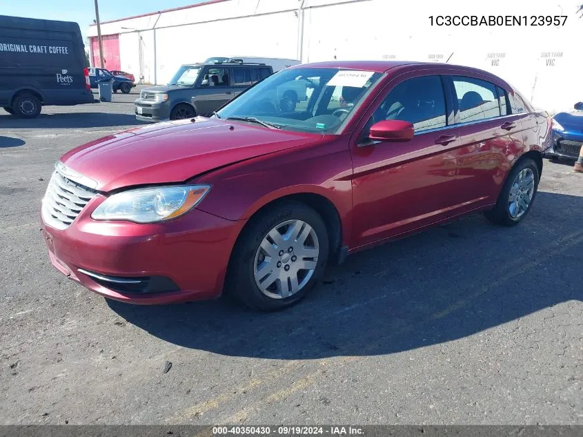 2014 Chrysler 200 Lx VIN: 1C3CCBAB0EN123957 Lot: 40350430