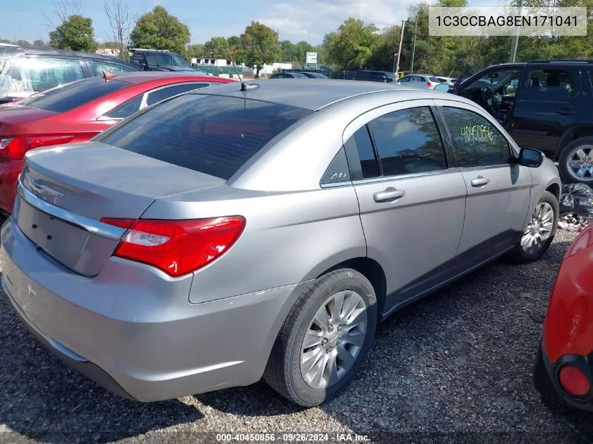 2014 Chrysler 200 Lx VIN: 1C3CCBAG8EN171041 Lot: 40450856