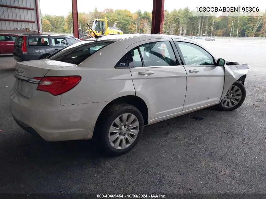 2014 Chrysler 200 Lx VIN: 1C3CCBAB0EN195306 Lot: 40469454