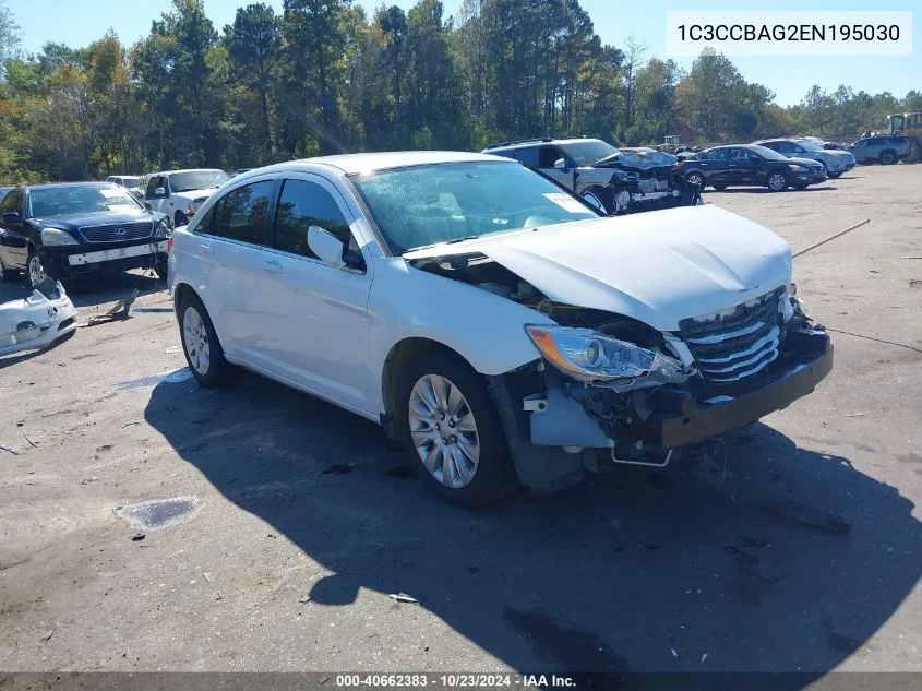 2014 Chrysler 200 Lx VIN: 1C3CCBAG2EN195030 Lot: 40662383