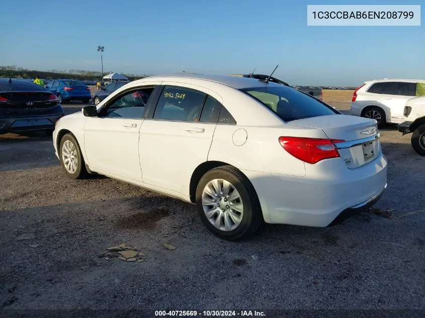 2014 Chrysler 200 Lx VIN: 1C3CCBAB6EN208799 Lot: 40725669