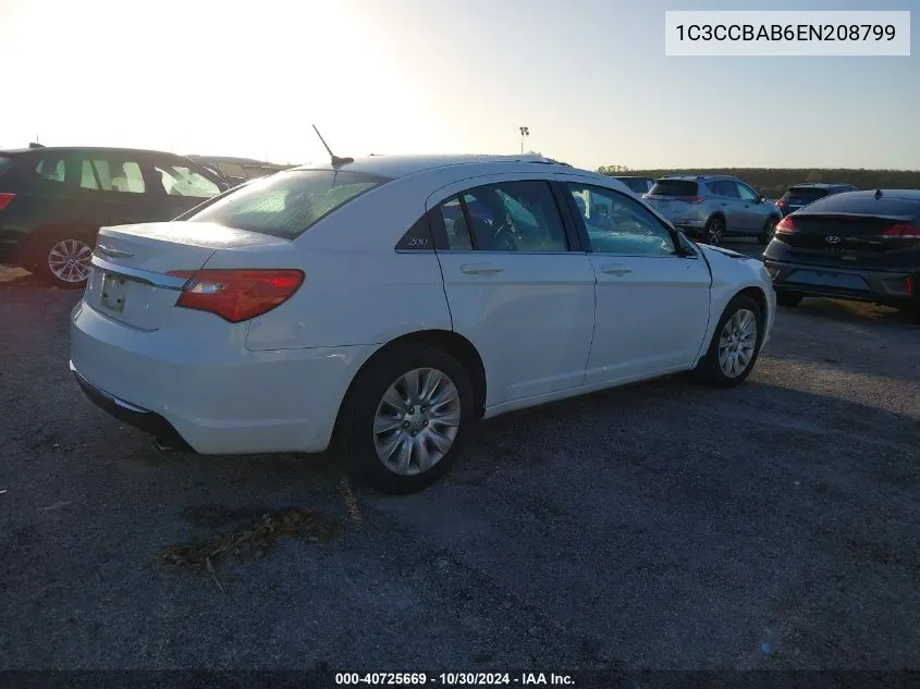 2014 Chrysler 200 Lx VIN: 1C3CCBAB6EN208799 Lot: 40725669