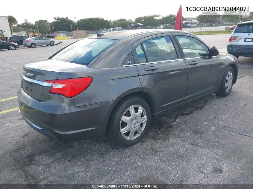 2014 Chrysler 200 Lx VIN: 1C3CCBAB9EN204407 Lot: 40864885