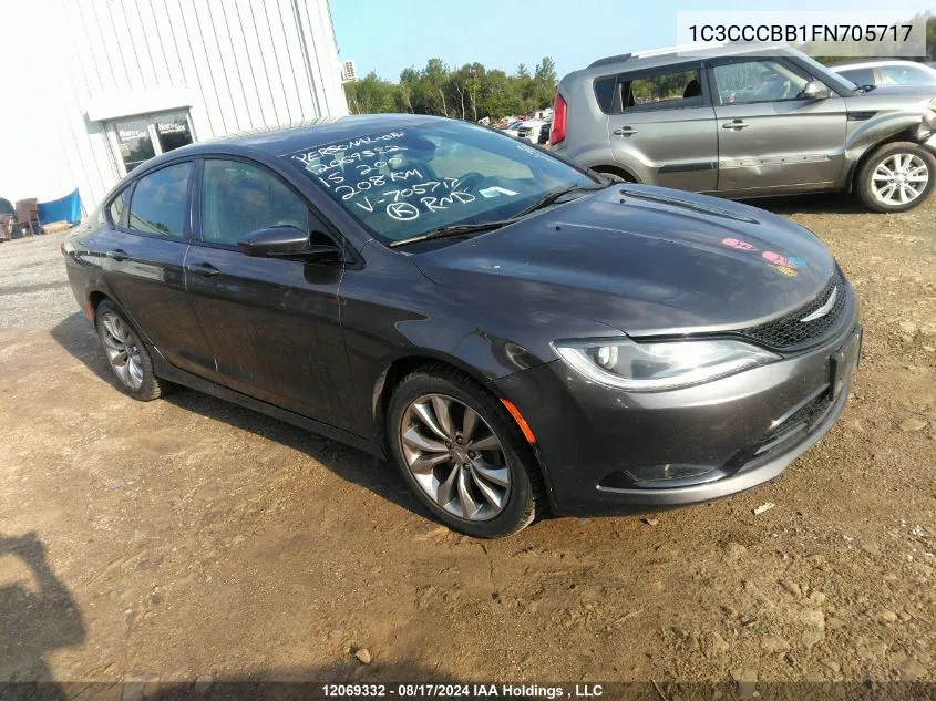 2015 Chrysler 200 S VIN: 1C3CCCBB1FN705717 Lot: 12069332