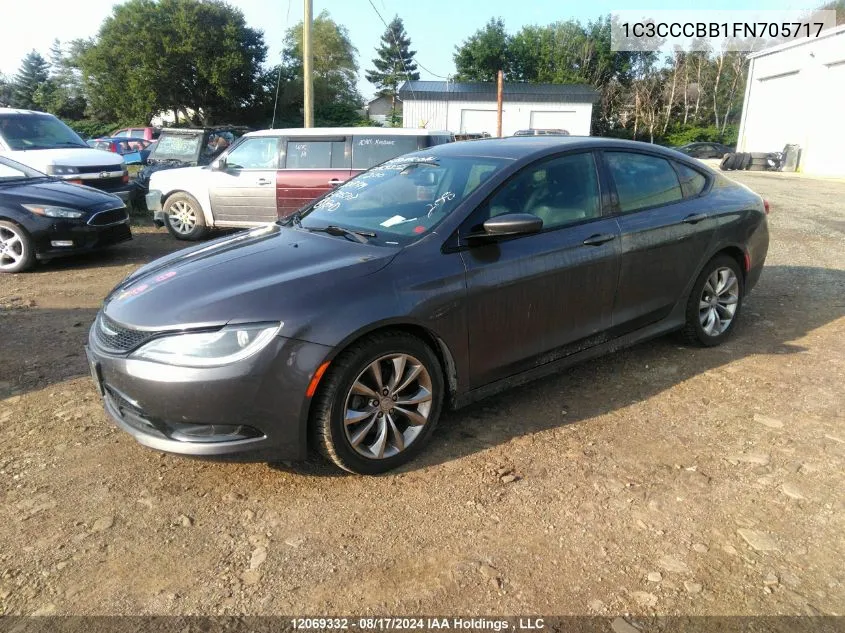 2015 Chrysler 200 S VIN: 1C3CCCBB1FN705717 Lot: 12069332