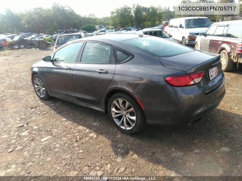 2015 Chrysler 200 S VIN: 1C3CCCBB1FN705717 Lot: 12069332