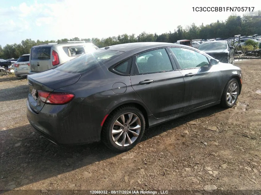 2015 Chrysler 200 S VIN: 1C3CCCBB1FN705717 Lot: 12069332