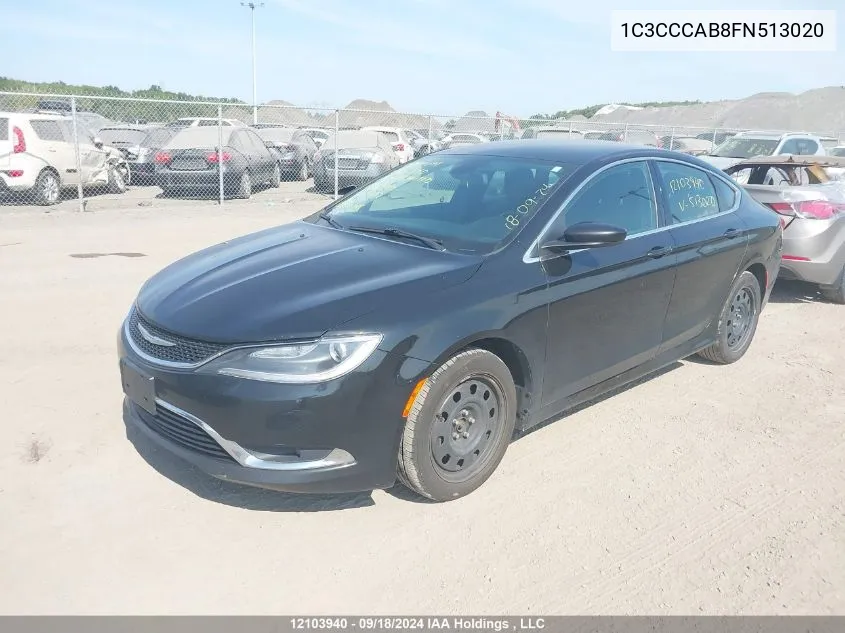 2015 Chrysler 200 Limited VIN: 1C3CCCAB8FN513020 Lot: 12103940