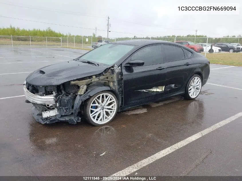 2015 Chrysler 200 S VIN: 1C3CCCBG2FN669094 Lot: 12111545