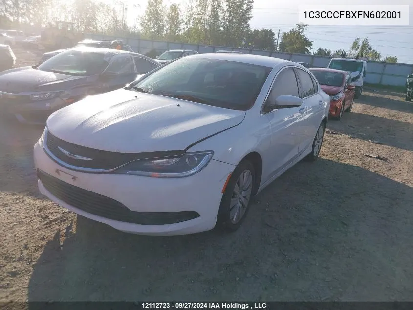 2015 Chrysler 200 Lx VIN: 1C3CCCFBXFN602001 Lot: 12112723