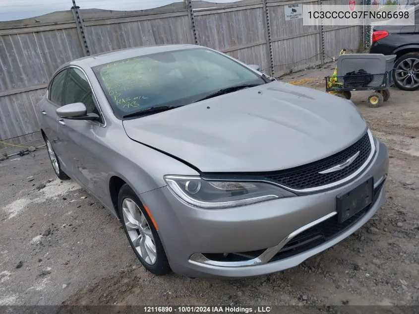 2015 Chrysler 200 C VIN: 1C3CCCCG7FN606698 Lot: 12116890