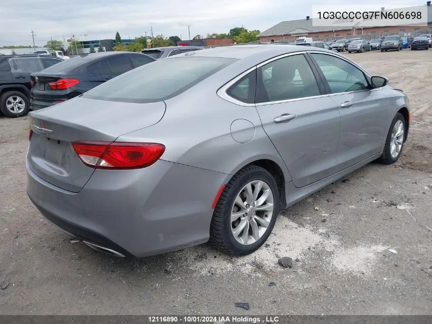 2015 Chrysler 200 C VIN: 1C3CCCCG7FN606698 Lot: 12116890