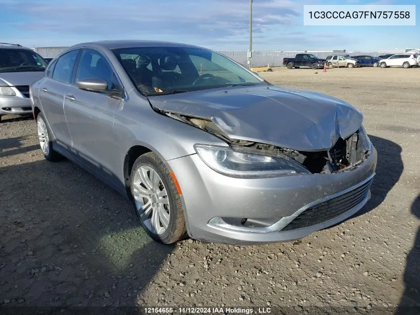 2015 Chrysler 200 Limited VIN: 1C3CCCAG7FN757558 Lot: 12154655