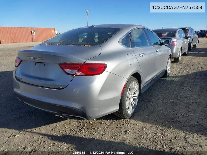 2015 Chrysler 200 Limited VIN: 1C3CCCAG7FN757558 Lot: 12154655