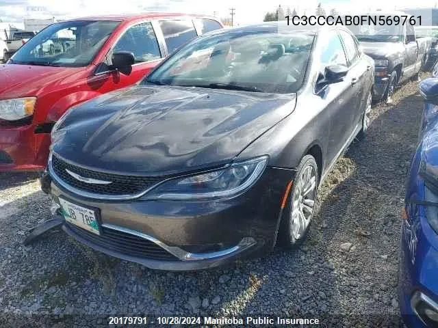 2015 Chrysler 200 Limited VIN: 1C3CCCAB0FN569761 Lot: 20179791