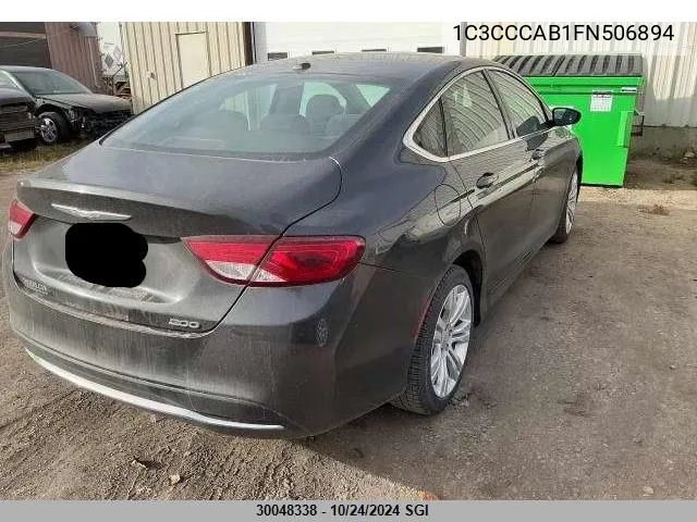 2015 Chrysler 200 Limited VIN: 1C3CCCAB1FN506894 Lot: 30048338