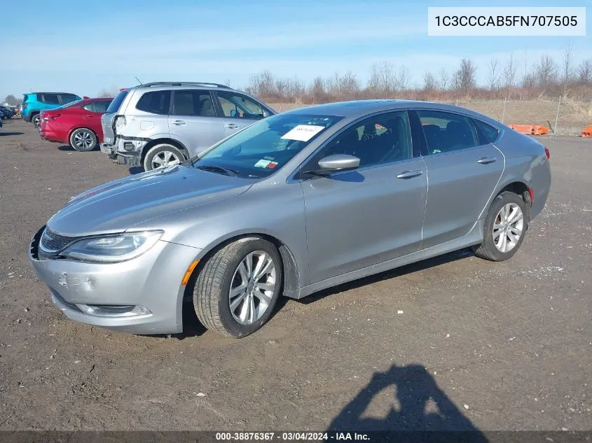 2015 Chrysler 200 Limited VIN: 1C3CCCAB5FN707505 Lot: 38876367