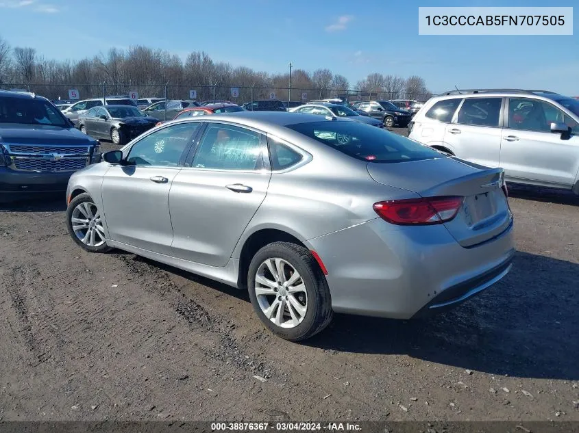 2015 Chrysler 200 Limited VIN: 1C3CCCAB5FN707505 Lot: 38876367