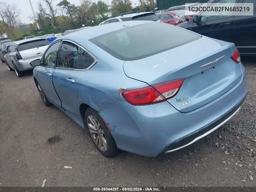 1C3CCCAB2FN685219 2015 Chrysler 200 Limited