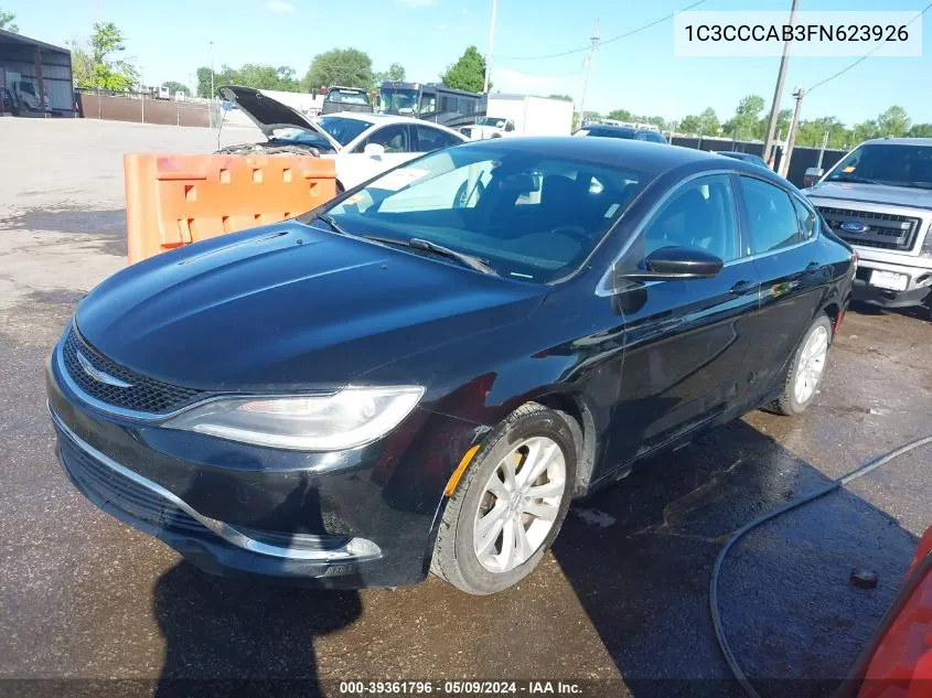 2015 Chrysler 200 Limited VIN: 1C3CCCAB3FN623926 Lot: 39361796