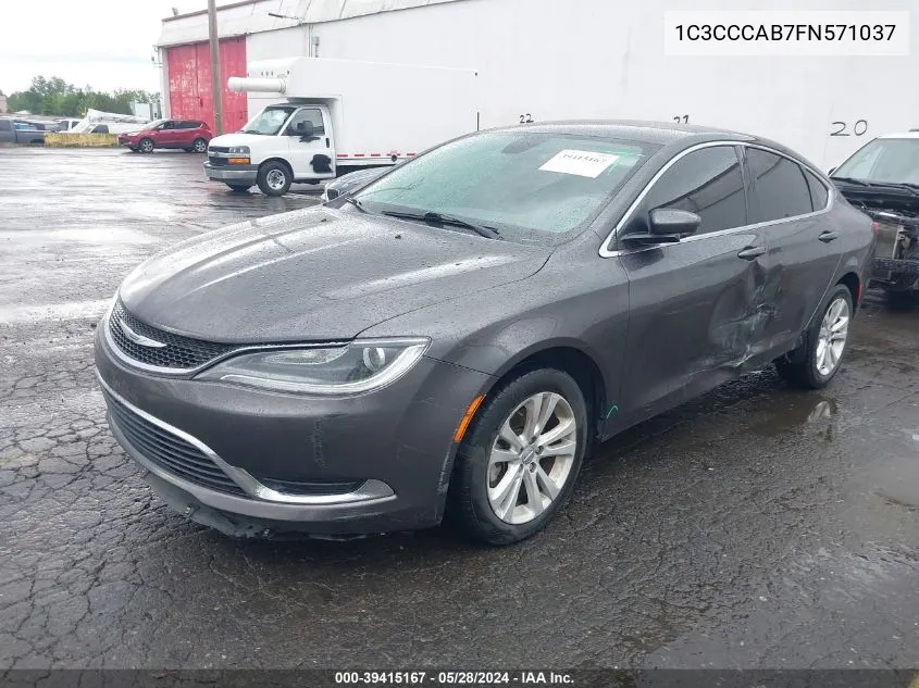 2015 Chrysler 200 Limited VIN: 1C3CCCAB7FN571037 Lot: 39415167