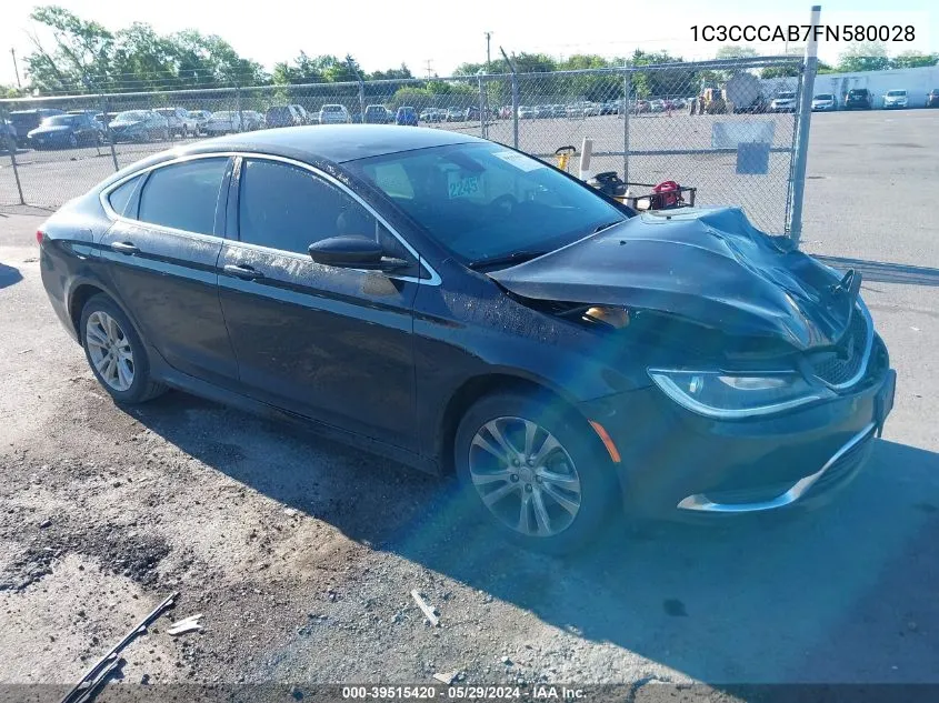 2015 Chrysler 200 Limited VIN: 1C3CCCAB7FN580028 Lot: 39515420