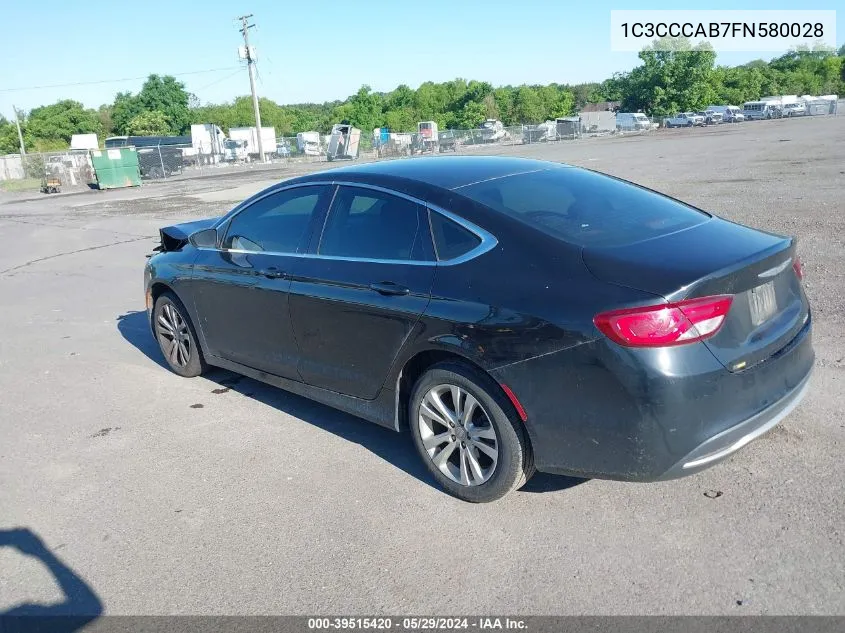 1C3CCCAB7FN580028 2015 Chrysler 200 Limited