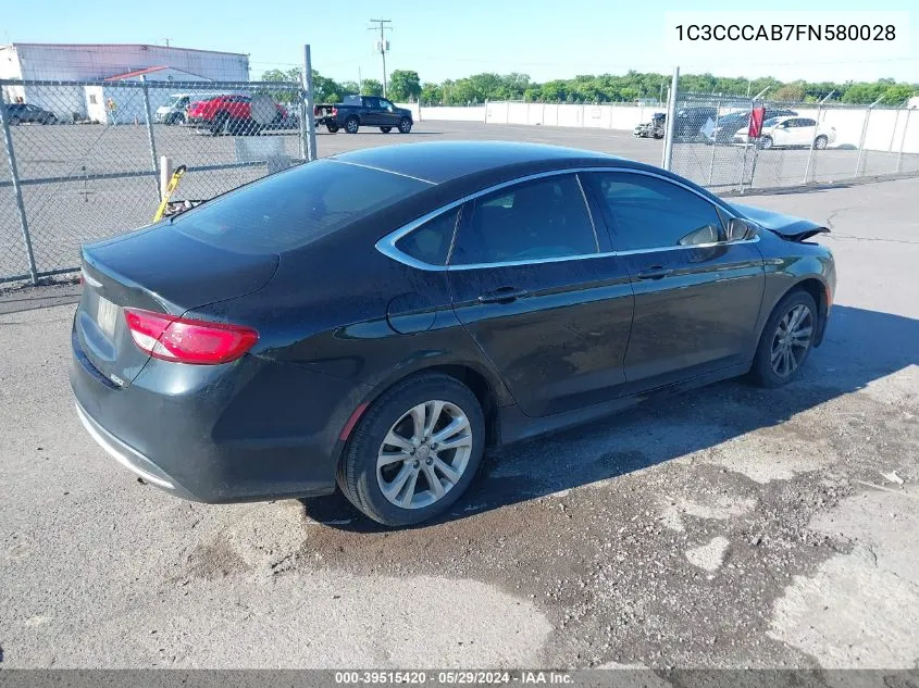 1C3CCCAB7FN580028 2015 Chrysler 200 Limited