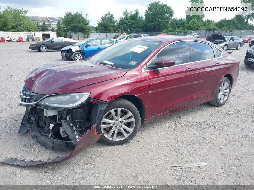 2015 Chrysler 200 Limited VIN: 1C3CCCAB3FN654092 Lot: 39584973