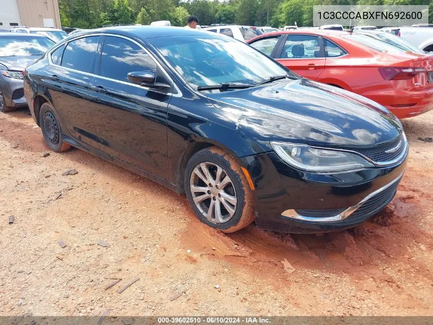 2015 Chrysler 200 Limited VIN: 1C3CCCABXFN692600 Lot: 39602510